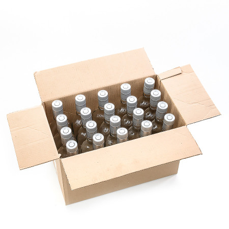20 бутылок "Фляжка" 0,5 л с пробками гуала в коробке в Астрахани